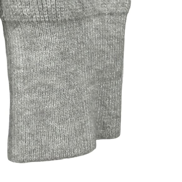 Leith Off the Shoulder Light Gray Heather Long Sleeve Ribbed Sweater Size Small - Picture 7 of 10